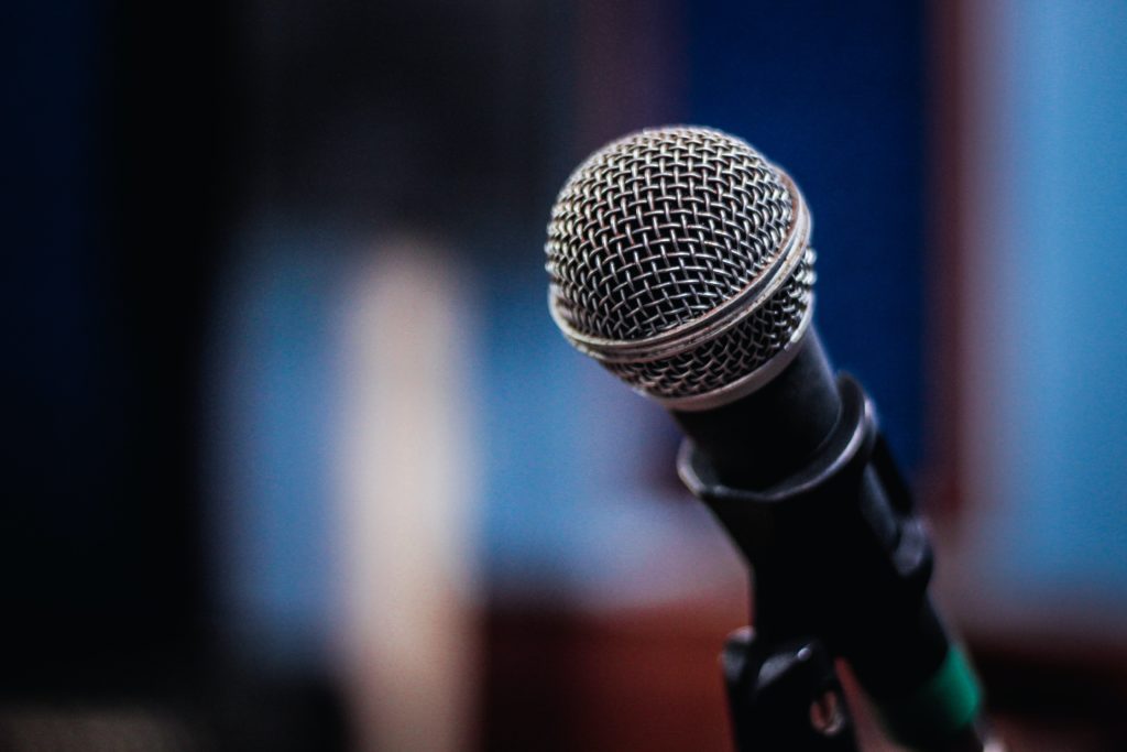 close up of microphone
